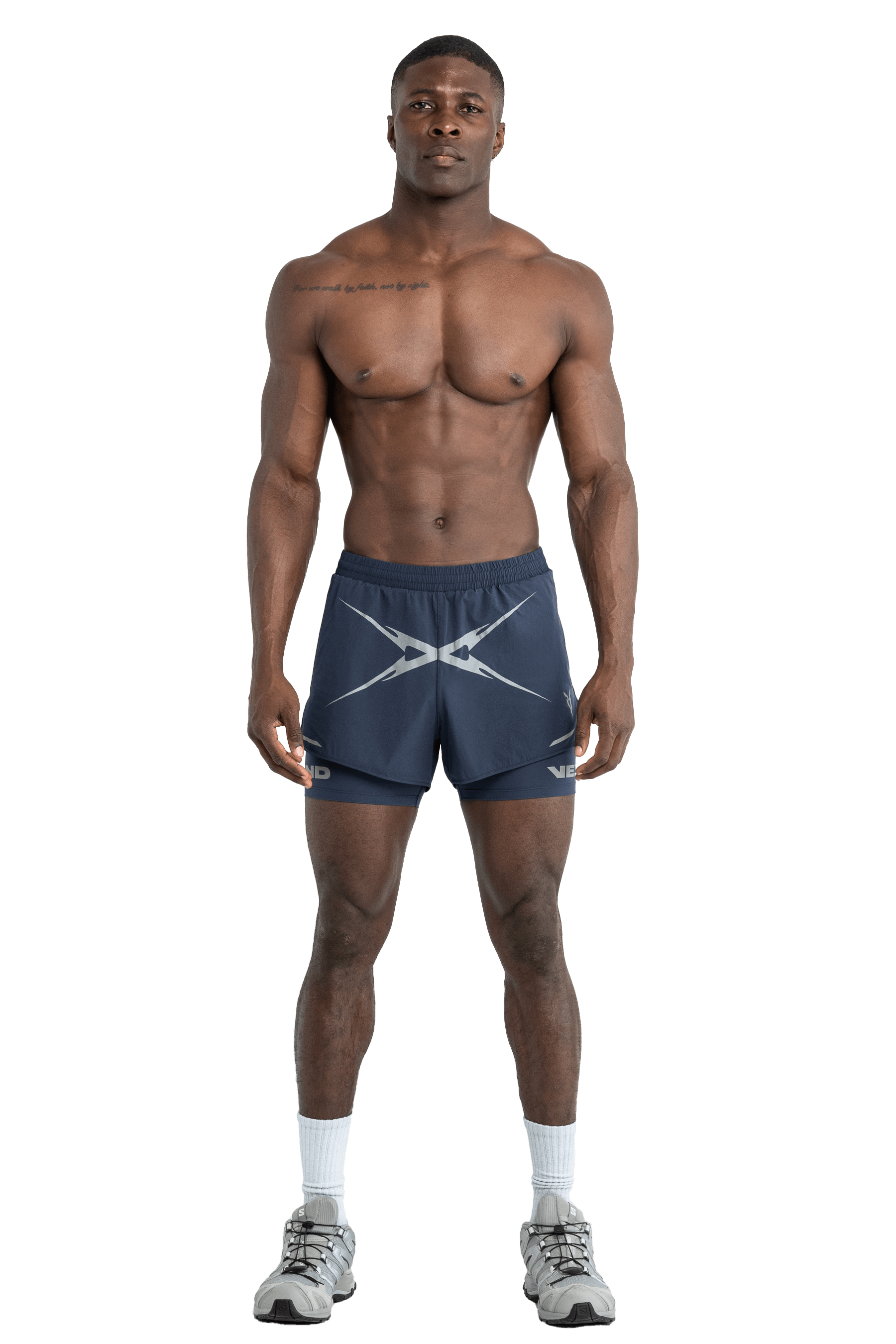 5” 2-IN-1 CROSS GRAPHIC - NAVY מכנסיים קצרים
