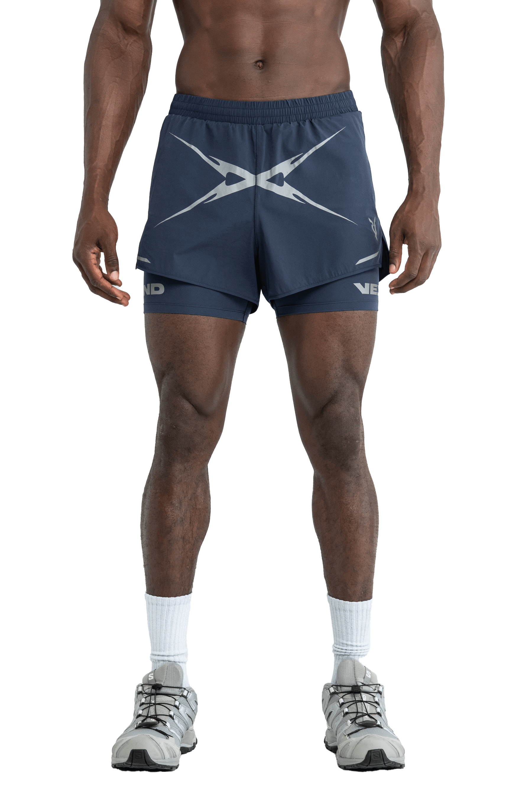 5” 2-IN-1 CROSS GRAPHIC - NAVY מכנסיים קצרים