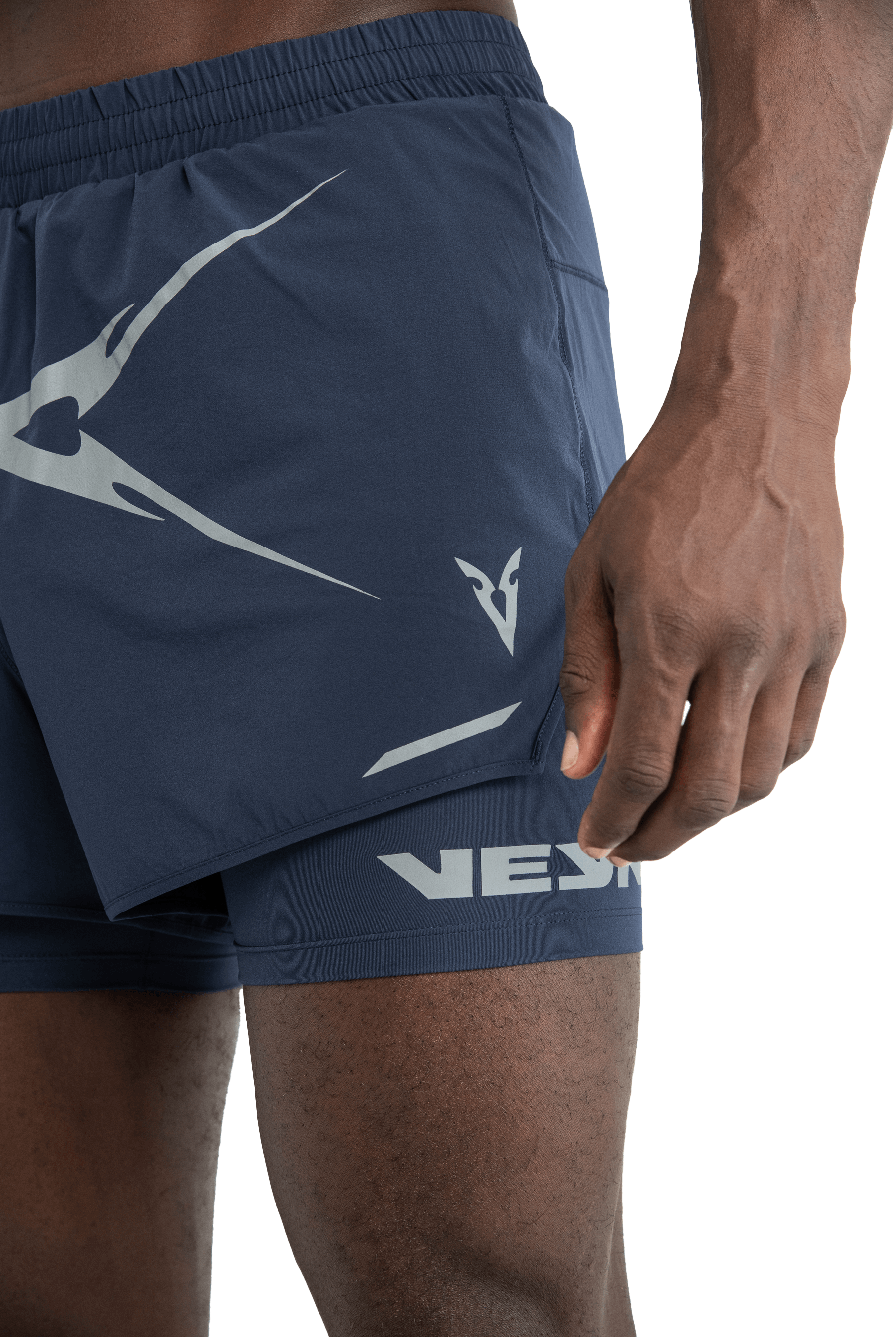 5” 2-IN-1 CROSS GRAPHIC - NAVY מכנסיים קצרים
