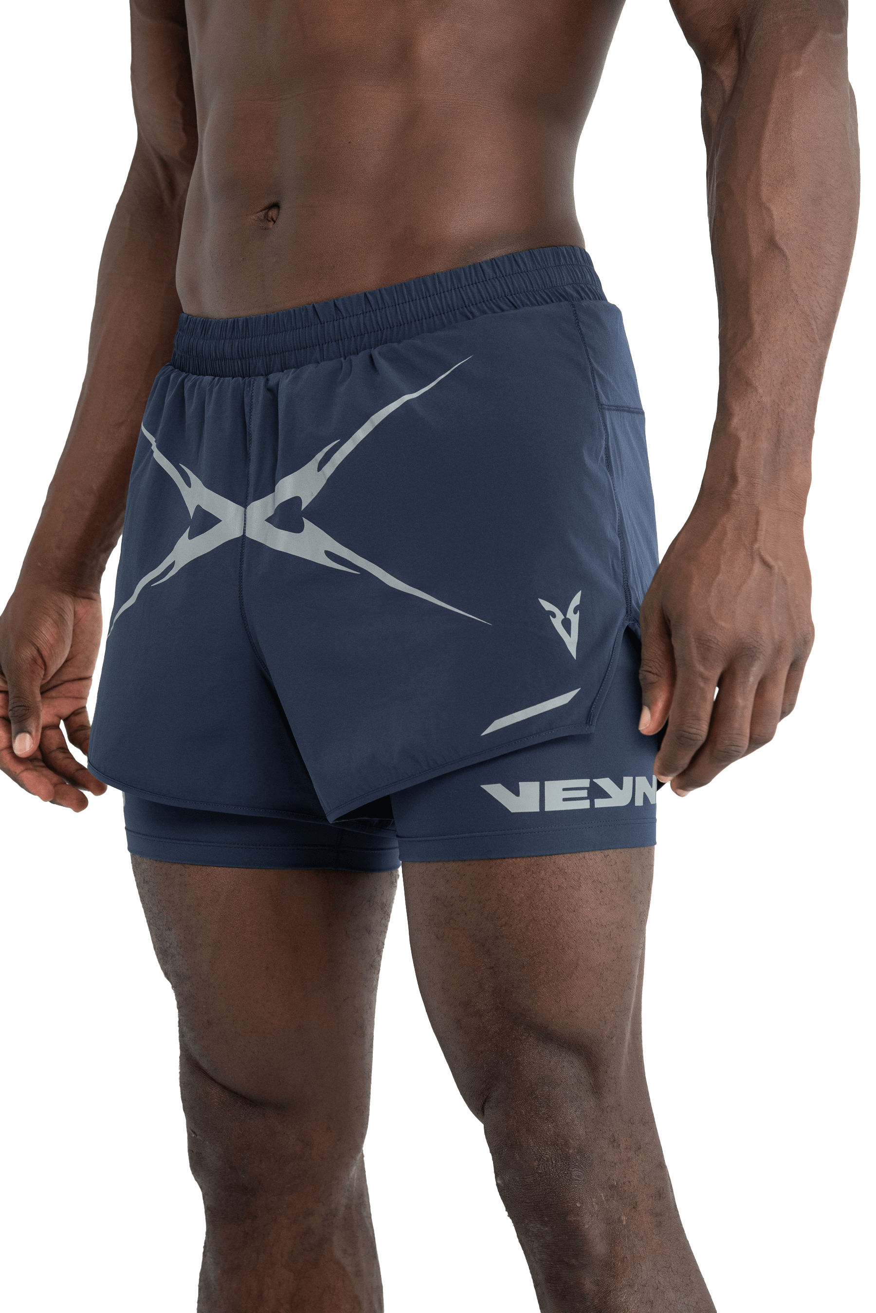 5” 2-IN-1 CROSS GRAPHIC - NAVY מכנסיים קצרים