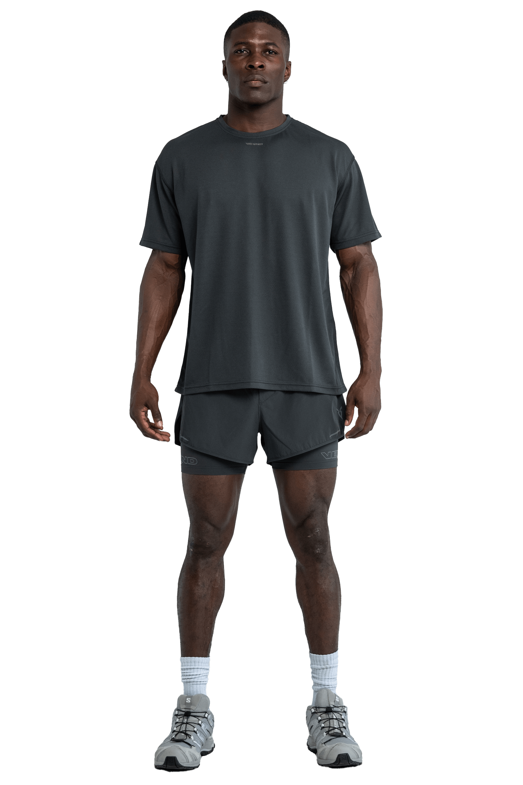 טי שירט גזרת בוקסי CROSS GRAPHIC - Dark Gray
