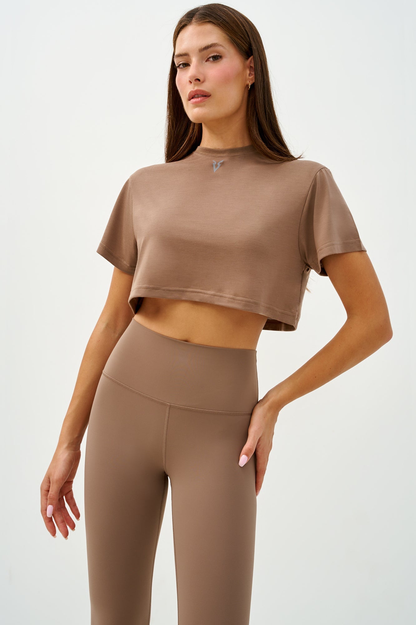 טי שירט גזרת בוקסי - Tan