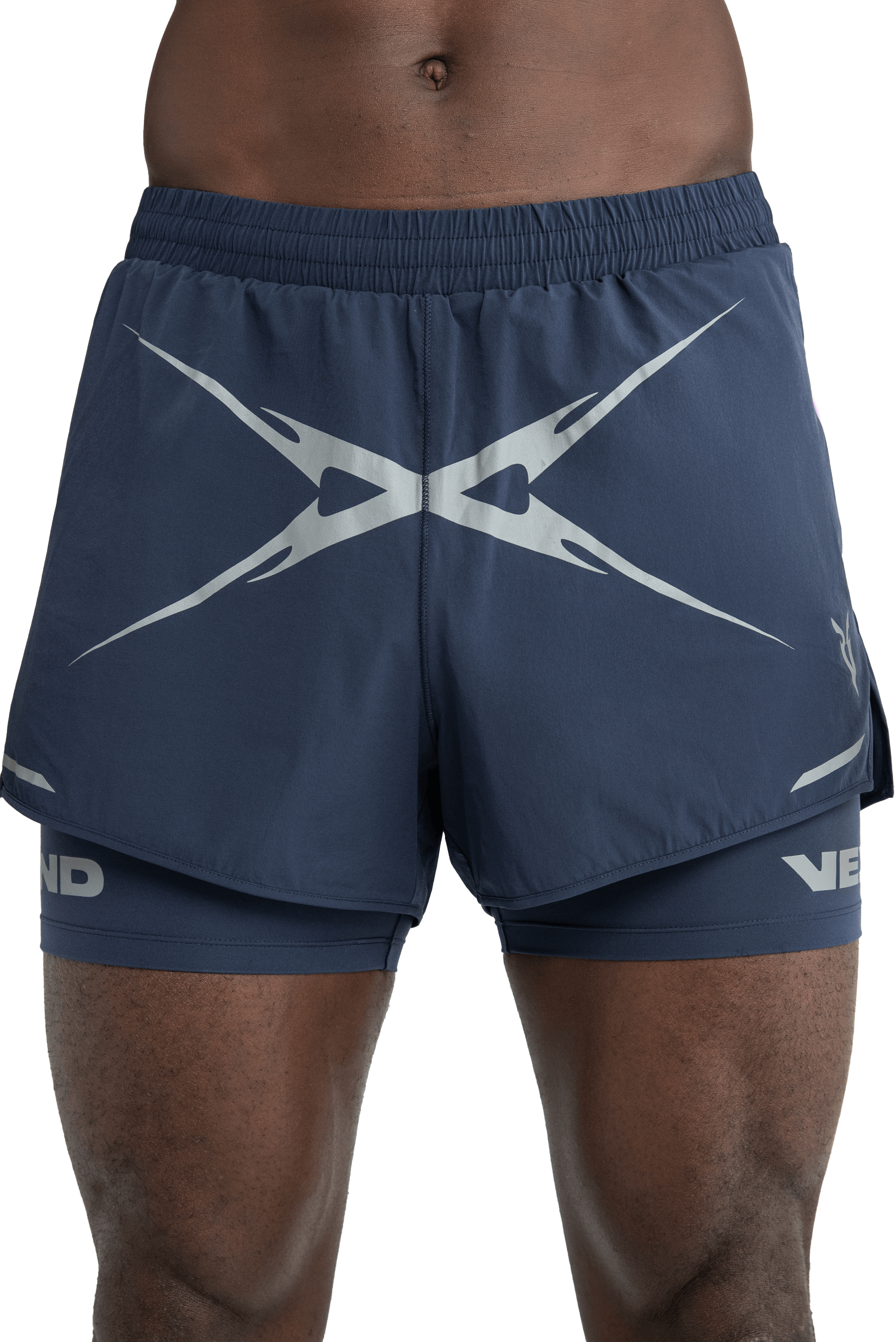 5” 2-IN-1 CROSS GRAPHIC - NAVY מכנסיים קצרים